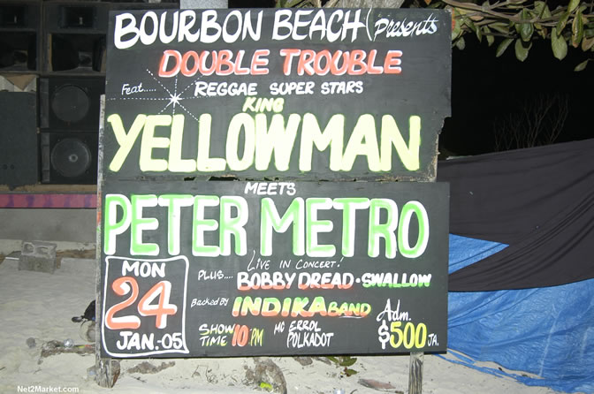 Live in Concert - Yellowman - Peter Metro - Bobby Dread - Swallow - backed by the Indika Band - Boubon Beach Restaurant, Beach Bar & Oceanfront Accommodations - Negril Travel Guide, Negril Jamaica WI - http://www.negriltravelguide.com - info@negriltravelguide.com...!