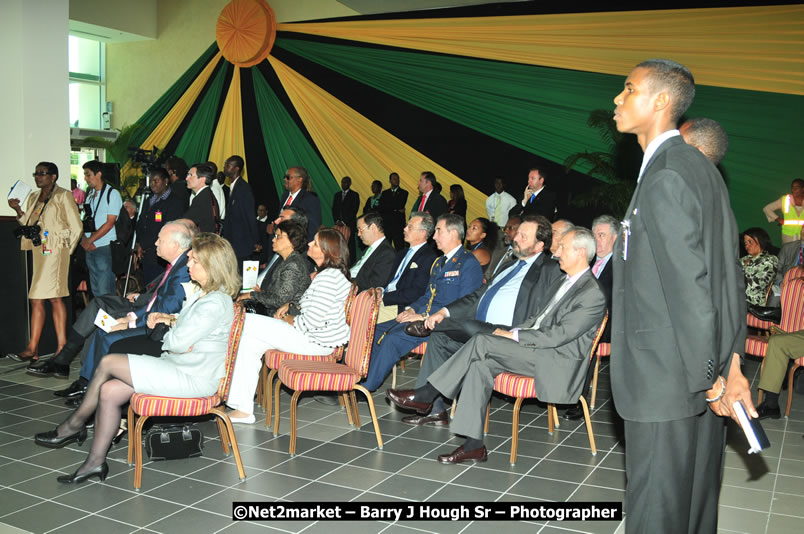 The Unveiling Of The Commemorative Plaque By The Honourable Prime Minister, Orette Bruce Golding, MP, And Their Majesties, King Juan Carlos I And Queen Sofia Of Spain - On Wednesday, February 18, 2009, Marking The Completion Of The Expansion Of Sangster International Airport, Venue at Sangster International Airport, Montego Bay, St James, Jamaica - Wednesday, February 18, 2009 - Photographs by Net2Market.com - Barry J. Hough Sr, Photographer/Photojournalist - Negril Travel Guide, Negril Jamaica WI - http://www.negriltravelguide.com - info@negriltravelguide.com...!