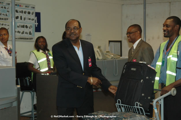 Minister of Tourism, Hon. Edmund Bartlett - Director of Tourism, Basil Smith, and Mayor of Montego Bay, Councillor Charles Sinclair Launch of Winter Tourism Season at Sangster International Airport, Saturday, December 15, 2007 - Sangster International Airport - MBJ Airports Limited, Montego Bay, Jamaica W.I. - Photographs by Net2Market.com - Barry J. Hough Sr, Photographer - Negril Travel Guide, Negril Jamaica WI - http://www.negriltravelguide.com - info@negriltravelguide.com...!