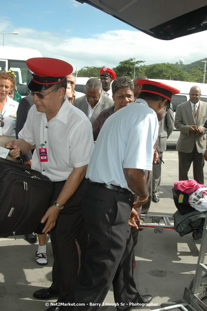 Minister of Tourism, Hon. Edmund Bartlett - Director of Tourism, Basil Smith, and Mayor of Montego Bay, Councillor Charles Sinclair Launch of Winter Tourism Season at Sangster International Airport, Saturday, December 15, 2007 - Sangster International Airport - MBJ Airports Limited, Montego Bay, Jamaica W.I. - Photographs by Net2Market.com - Barry J. Hough Sr, Photographer - Negril Travel Guide, Negril Jamaica WI - http://www.negriltravelguide.com - info@negriltravelguide.com...!