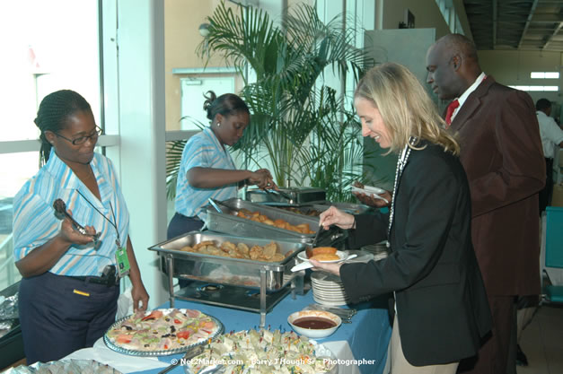 MBJ Airports Limited Welcomes WestJet Airlines - Inaugural Scheduled Service From Toronto Pearsons International Airport - Monday, December 10, 2007 - Sangster International Airport - MBJ Airports Limited, Montego Bay, Jamaica W.I. - Photographs by Net2Market.com - Barry J. Hough Sr, Photographer - Negril Travel Guide, Negril Jamaica WI - http://www.negriltravelguide.com - info@negriltravelguide.com...!