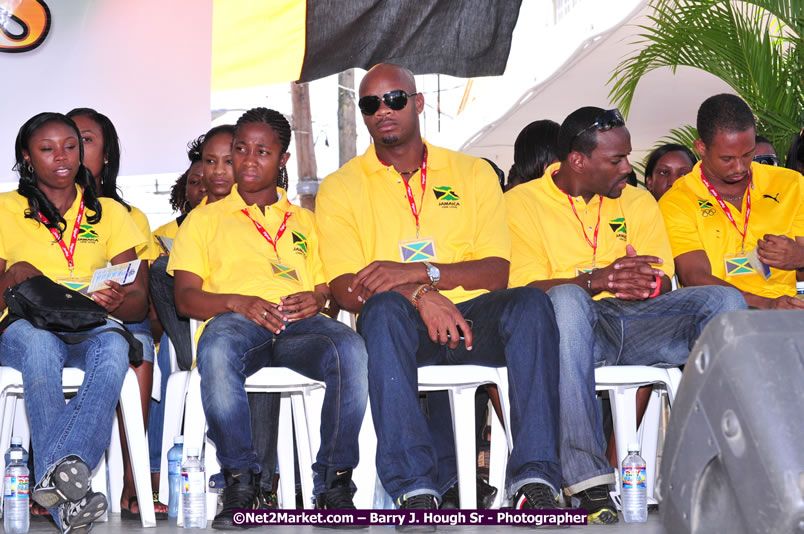 The City of Montego Bay Welcomes Our 2008 Olympians - Western Motorcade - Civic Ceremony - A Salute To Our Beijing Heros - Sam Sharpe Square, Montego Bay, Jamaica - Tuesday, October 7, 2008 - Photographs by Net2Market.com - Barry J. Hough Sr. Photojournalist/Photograper - Photographs taken with a Nikon D300 - Negril Travel Guide, Negril Jamaica WI - http://www.negriltravelguide.com - info@negriltravelguide.com...!